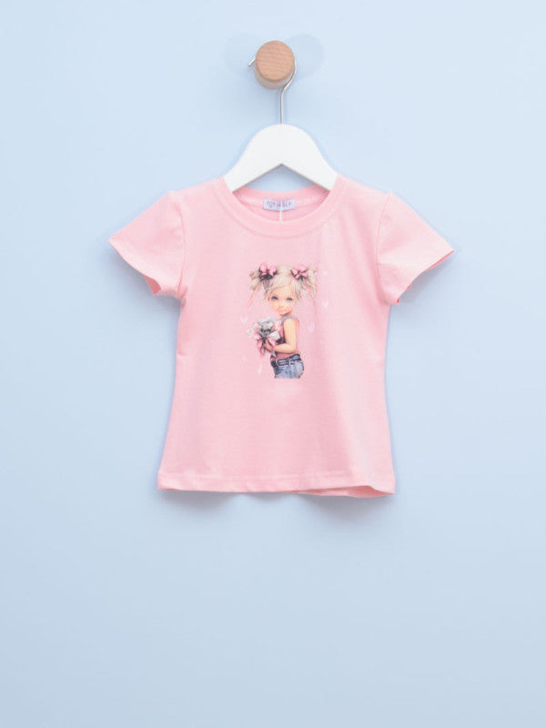 Majica za devojčice 8-047 92 Roze