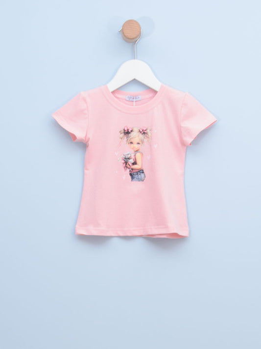 Majica za devojčice 8-047 92 Roze
