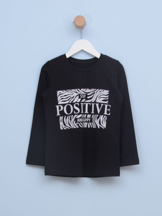 Majica za devojčice POSITIVE 2 Crna