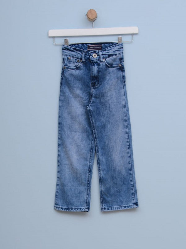 Pantalone zvonacre za devojčice 226 6 Teksas plava